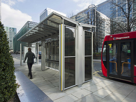 British bus kiosk